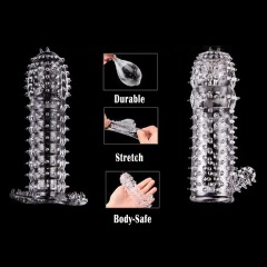 5pcs Pack Penis Sleeves Cock Enlarger Extender Delayed Ring Silicone Condom Sex Toys for Men