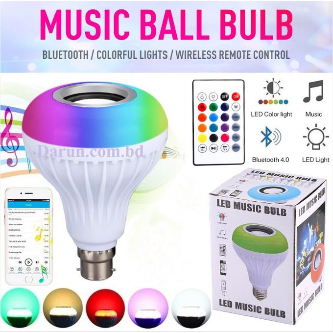 Bluetooth Music LED Bulb Multi Color Speaker White S 1 7W
