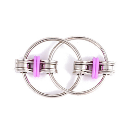 Flippy Chain Fidget Toy Metal Puzzle Chain Keychain Key Ring Anti Stress Toys Bike Chain Autism Gyro Kids Adults Decompression