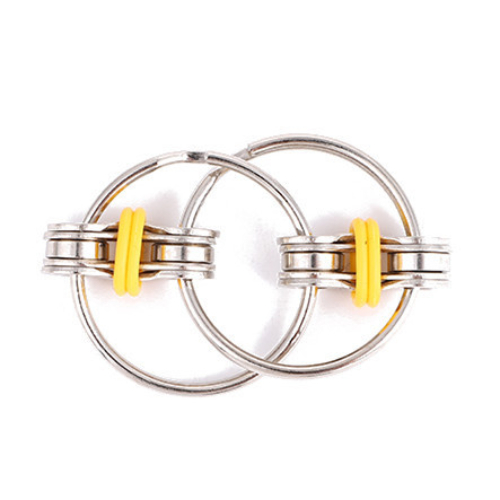 Flippy Chain Fidget Toy Metal Puzzle Chain Keychain Key Ring Anti Stress Toys Bike Chain Autism Gyro Kids Adults Decompression