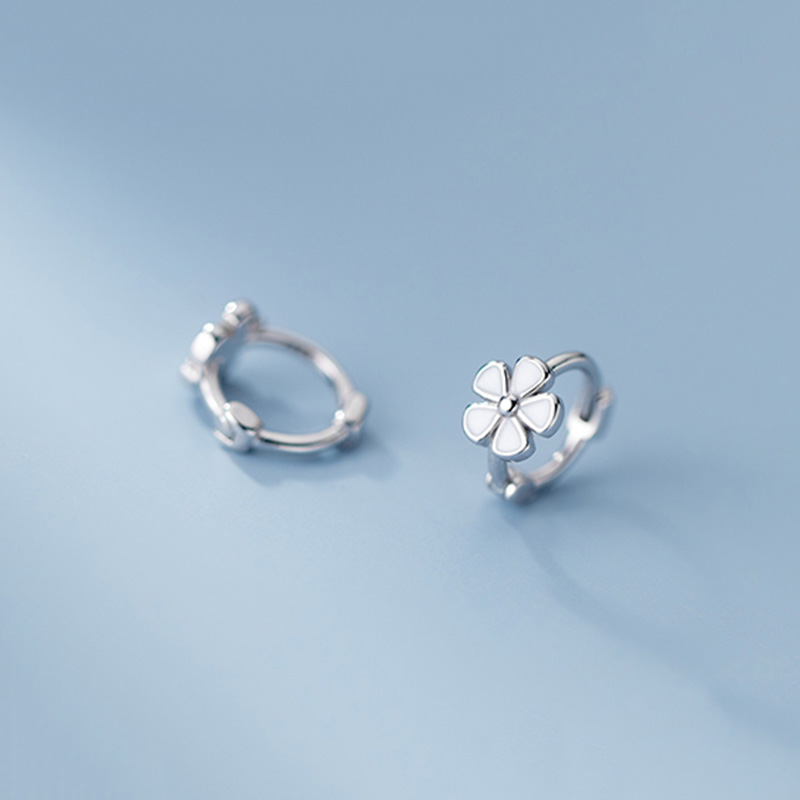Flower Hoop Earrings For Fashion Women Minimalist Fine Jewelry Cute Plant Accessories