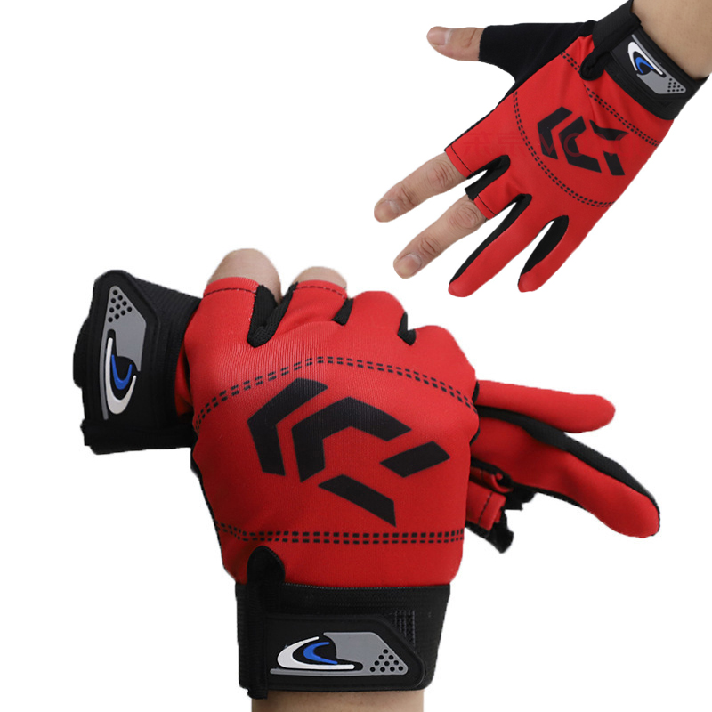 1 Pair Fishing Gloves Outdoor Fishing Waterproof Anti-slip 3 Cut Finger Glove Men Hunting Fish Equipment Angling Accessories