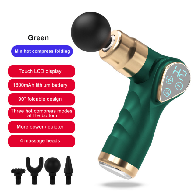 Folding Hot Compress Massage Gun Electric Muscle Massager Smart Fascia Gun Body Massage Relaxation Fitness Muscle Pain Relief