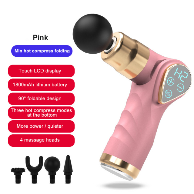 Folding Hot Compress Massage Gun Electric Muscle Massager Smart Fascia Gun Body Massage Relaxation Fitness Muscle Pain Relief
