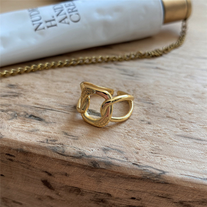 European Simple Multilayer Chain Open Ring Women Punk Hip Hop Classic Jewelry Accessories Friendship Gift
