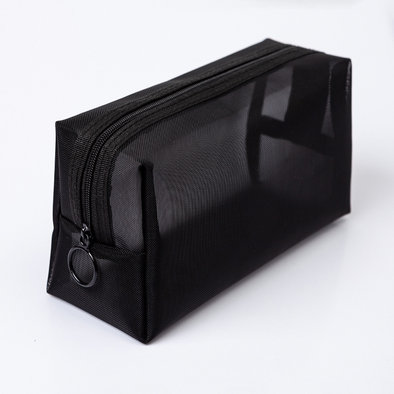 1PC Black Women Men Necessary Cosmetic Bag Transparent Travel Organizer Fashion  Black Toiletry Bags Makeup Pouch