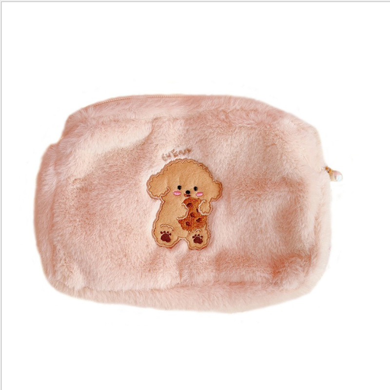 New Korea Fashion Women Pearl Cosmetic Bag  Japanese Cute Ins Bear Dog Pencil Makeup Storage Organizer Bag Pouch For Girls Bag