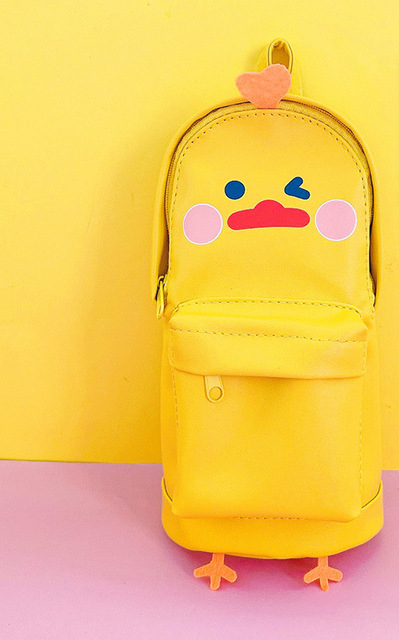 Cartoon Pencil Case Large Capacity Double Layer Mini Backpack Kawaii Stationery Bag School Gift Supplies