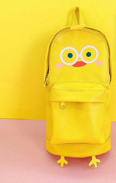 Cartoon Pencil Case Large Capacity Double Layer Mini Backpack Kawaii Stationery Bag School Gift Supplies