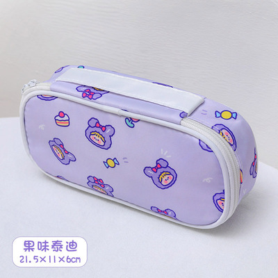 Cartoon INS wind Pen bag hand carry large capacity pencil bag girl cute cartoon student with pencil case stationery case