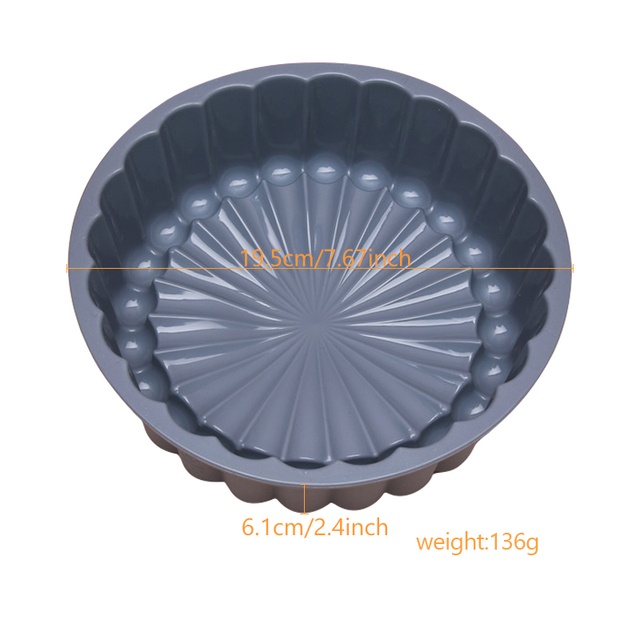 Novelty Round Silicone Charlotte Cake Pan Strawberry Shortcake Baking Pan Mary Ann/Ballerine Cakes Pan Sponge Flan Mold 0135