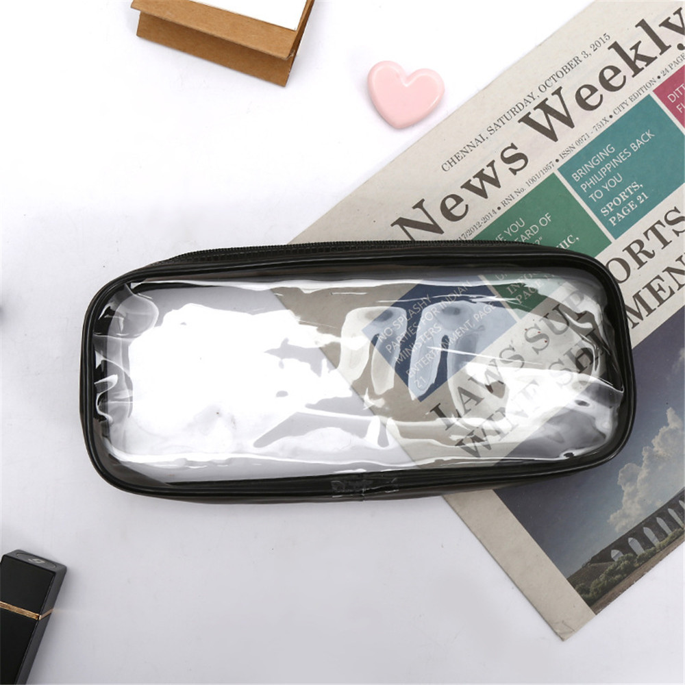 New Large Capacity Zipper Transparent Pencil Case Cute School Pen Bag For Office School Stationery Supplies Organizer