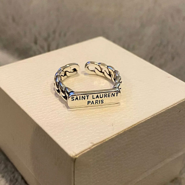 Vintage Ancient Silver Color Letter Smile Open Rings for Women Female Punk Hip Hop Adjustable Ring Fashion Jewelry Best Gift
