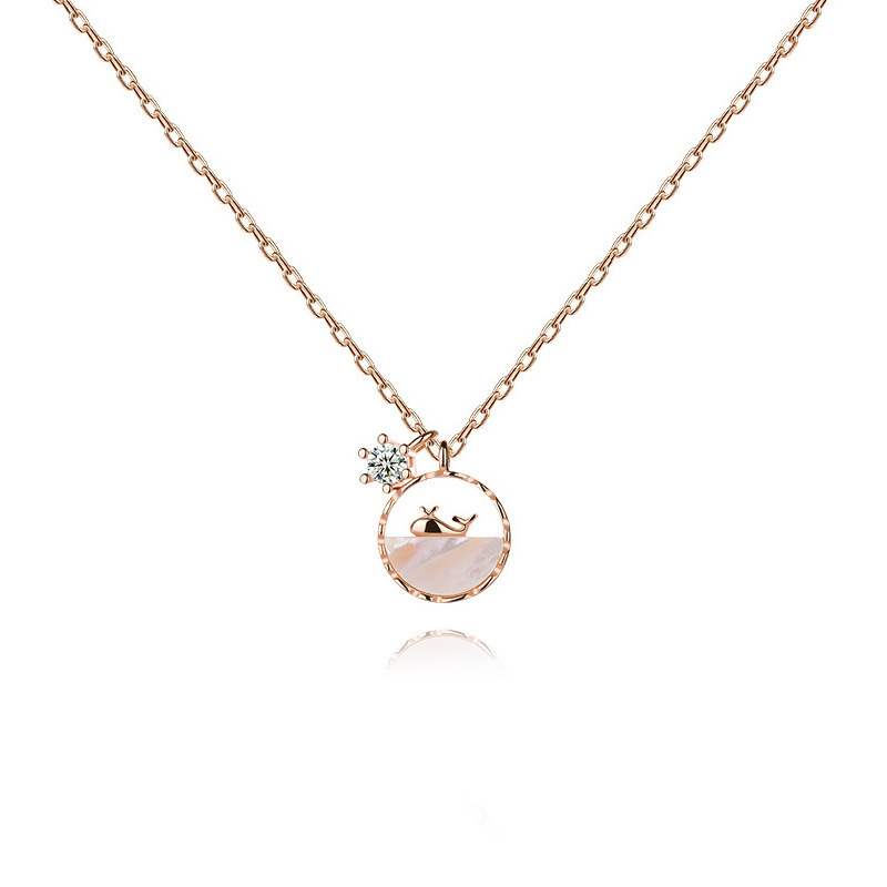 925 Sterling Silver Ocean Whale Necklaces for Women  Temperament Fritillary Choker Clavicle Chain Fashion Jewelry Gifts