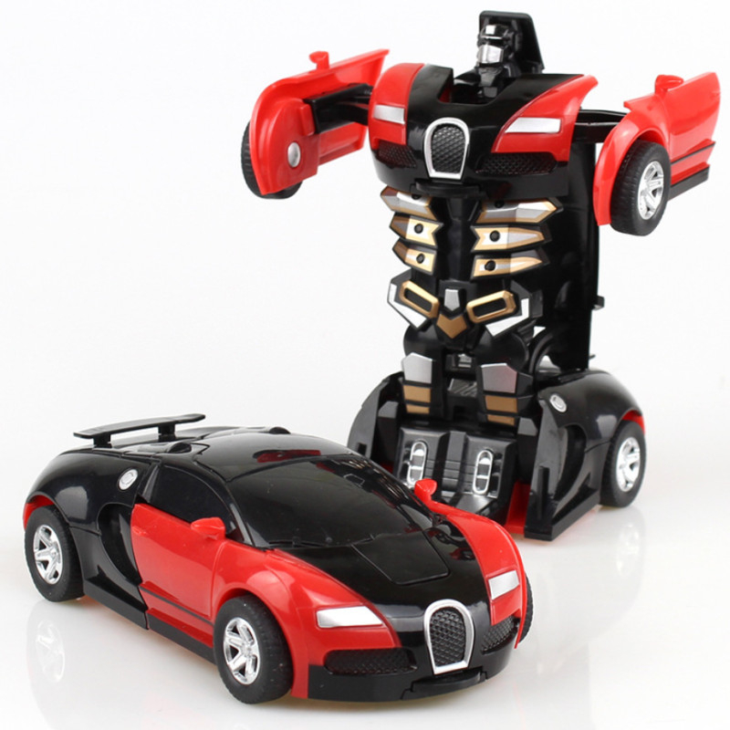 One-key Deformation Car Toys Automatic  Robot Plastic Model Car