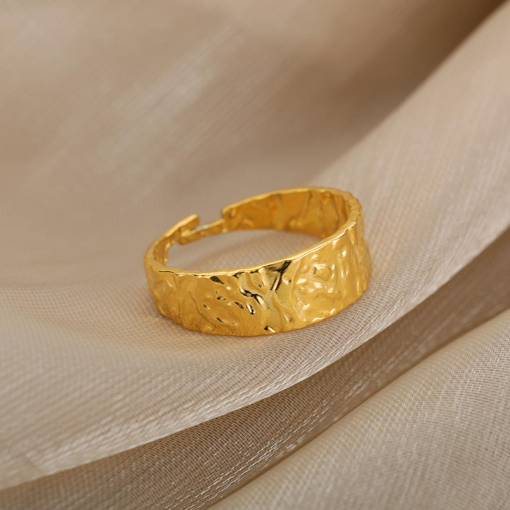Vintage Rings For Women Geometric Irregular Stainless Steel Gold Silver Color Ring Gothic Punk Hip Hop Jewelry