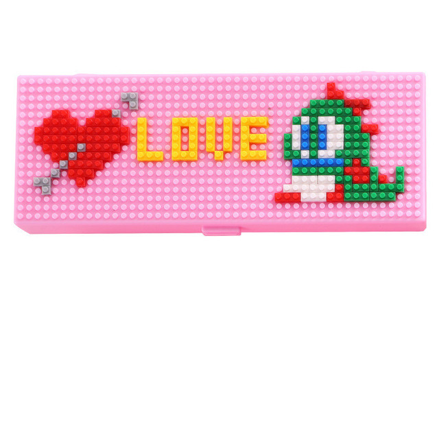 DIY puzzle cute pencil case Cartoon stationery box big pen case Intellectual Children pen box Handmade pen bag stationery gift
