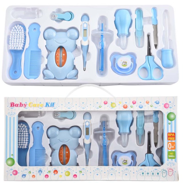 13pcs/Set Baby Infant Grooming Kit Scissors Nail Clipper Comb Hair Brush Thermometer Child Toddler Health Care Set