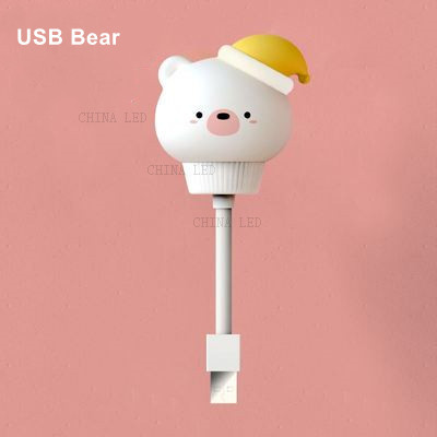 USB Night Light LED Chlidren Cute Cartoon Night Lamp Bear Remote Control for Baby Kid Bedroom Decor Bedside Lamp Christmas Gift