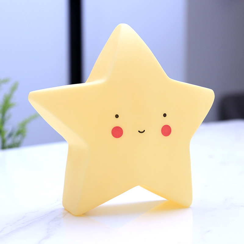 4 Colors Star LED Night Light Creative Bedroom Decoration Light Baby Feeding Lamp Bedside Night Light Children's Luminous Toy