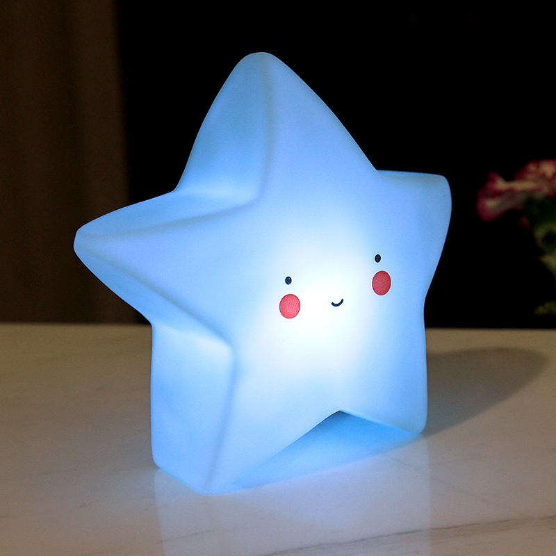 4 Colors Star LED Night Light Creative Bedroom Decoration Light Baby Feeding Lamp Bedside Night Light Children's Luminous Toy