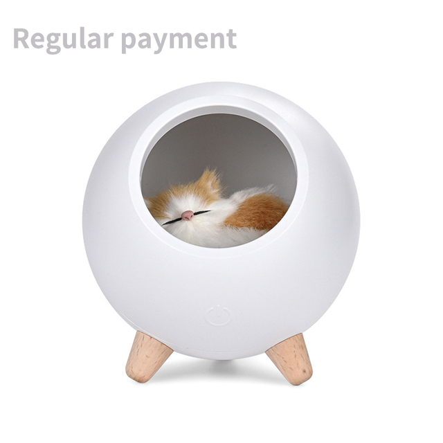 Led Table Lamp Creative Charging Cartoon Night Light Cute Cat Pet House Usb Touch Atmosphere Light Bedroom Children Light