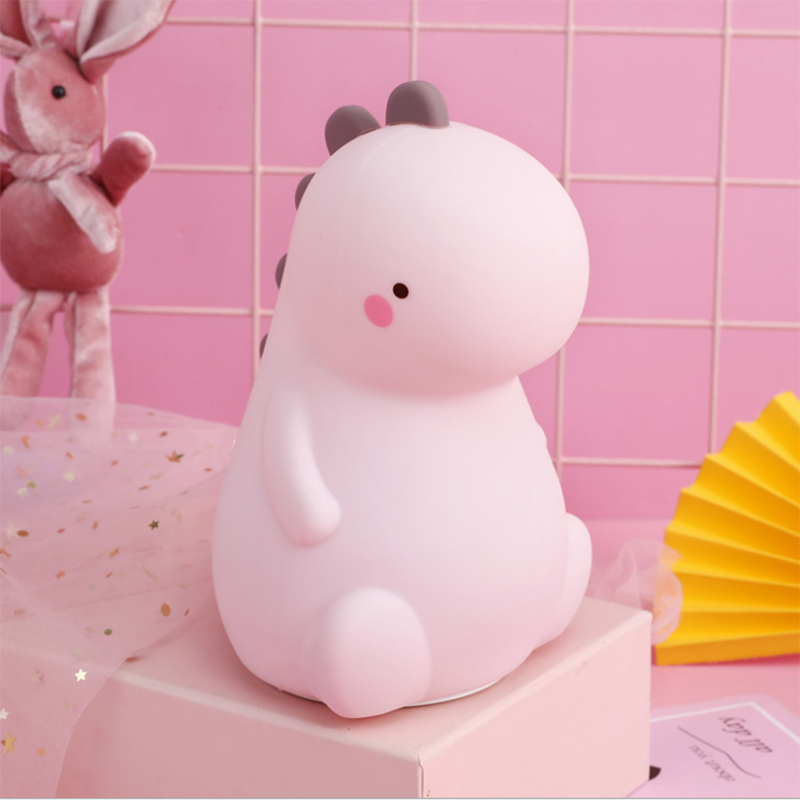 Silicone Cartoon Led Night Light USB Recharge Dinosaur Night Lamp Battery Power for Baby Gift Child Christmas Present Home Deco