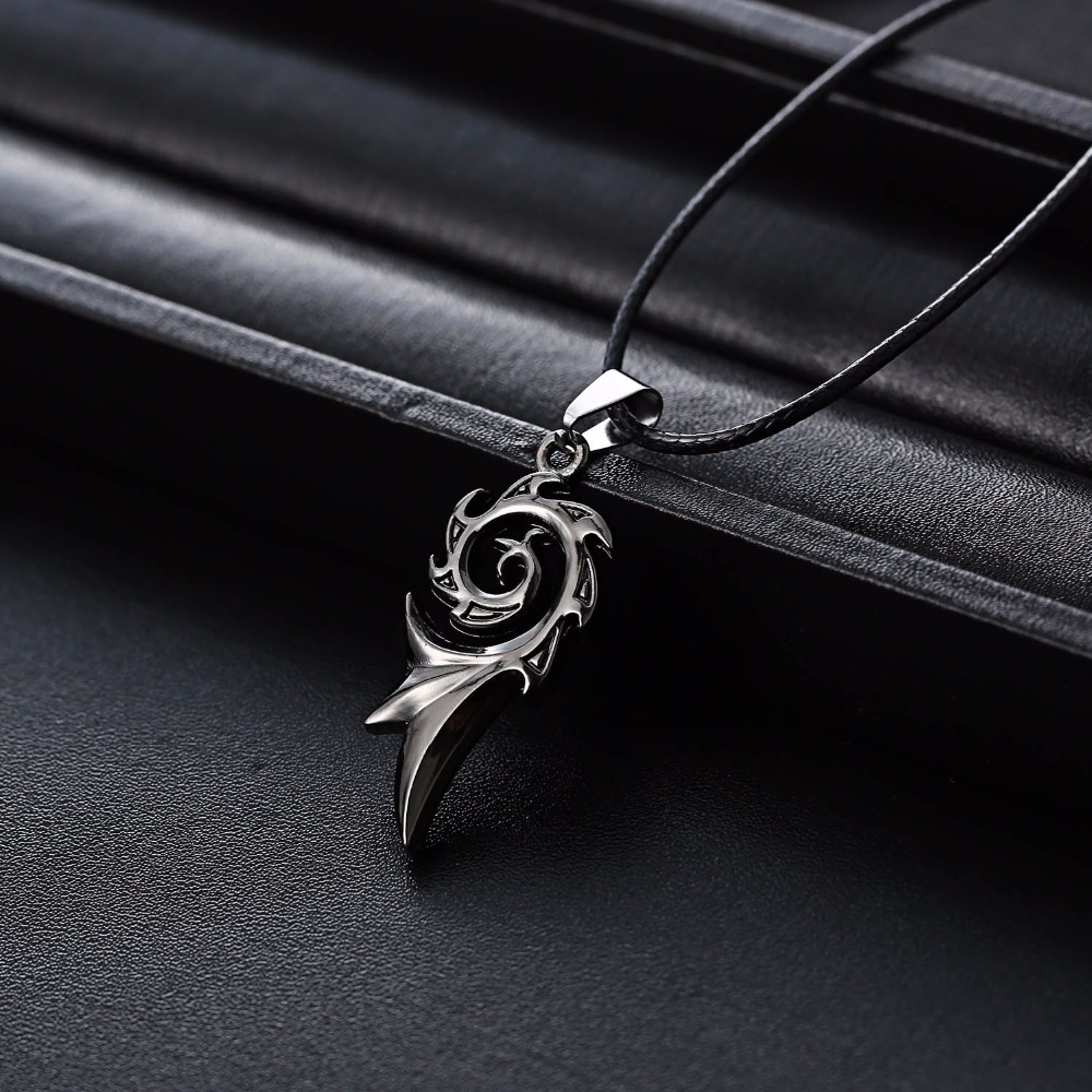 Men's Punk Dragon Flame Titanium Stainless Steel Cool leather chain Pendant Necklace Men's necklace