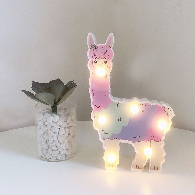 Llama Decor Toys for Kids Wall Decoration Night Lamp for Pregnant Woman, Kids, Baby Shower, Nursery, Battery Operated Nightlight