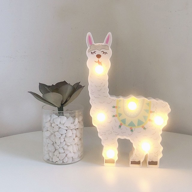 Llama Decor Toys for Kids Wall Decoration Night Lamp for Pregnant Woman, Kids, Baby Shower, Nursery, Battery Operated Nightlight