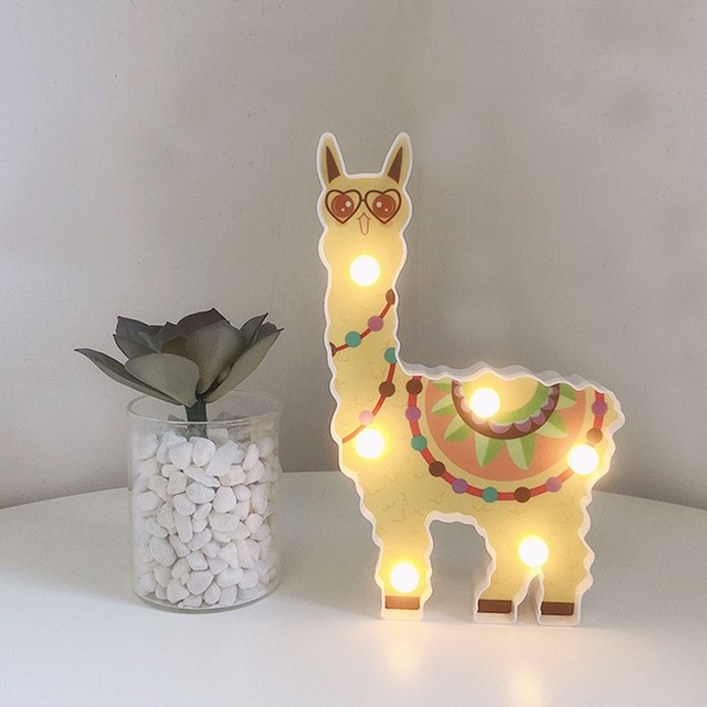 Llama Decor Toys for Kids Wall Decoration Night Lamp for Pregnant Woman, Kids, Baby Shower, Nursery, Battery Operated Nightlight