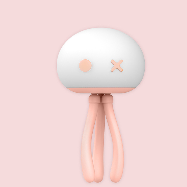 Touch Obedient Jellyfish Night Lights Silicone Dimmable USB Type C Rechargeable Lamps for Kids Baby Friend Cartoon Cute Night