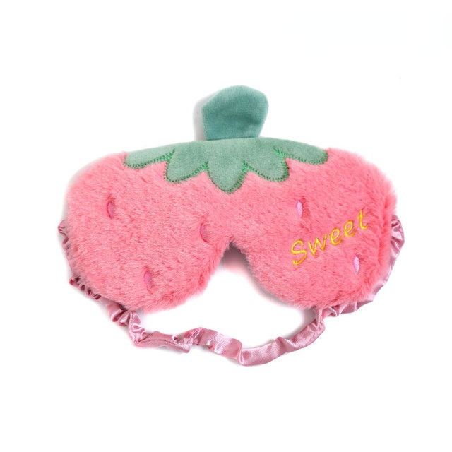 Strawberry Face Eye Travel Sleeping Soft Eye Mask Blindfold Shade Eyeshade Portable Sleeping Eye Cover