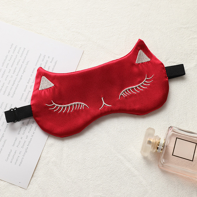 Imitated Silk Sleep Eye Mask Night Mask Eyes Cover Smooth For Women Men Fox Travel Relax Eyepatches Night Breathable Blindfold