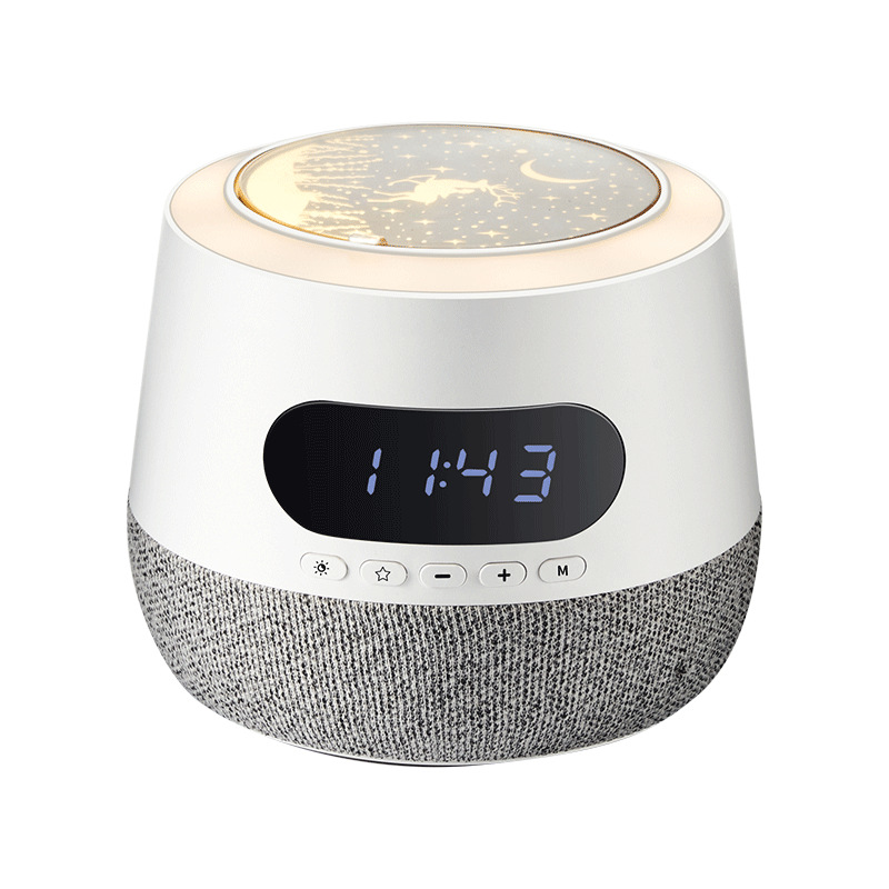 Portable Mini Smart Car  Speaker Portable Creative Outdoor Bluetooth Speaker Withnight Light Projection Alarm Clock