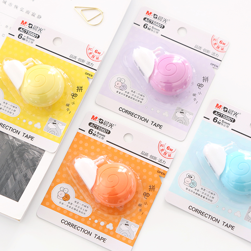 Cute Kawaii Snail Shape Correction Tape 6M New Corrector Stationery for School Supplies kids wholesale Corretiva