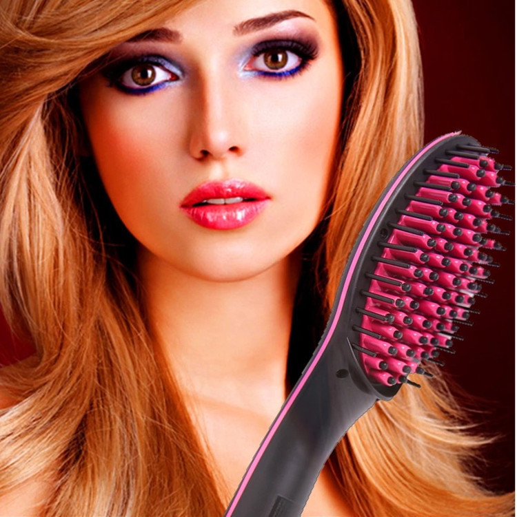 Electric Hair Straightener Brush Hair Straightening Comb LCD Styling Ionic Hair Brush Hot Irons Heating Dry and Smooth Hairbrus