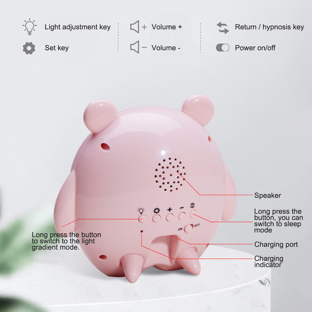 Cute Bear Time Bedside Alarm Clock Night Light RGB Wake Up Motion Sensor Music Lamp For Kids Gifts Baby Children Bedroom Decor