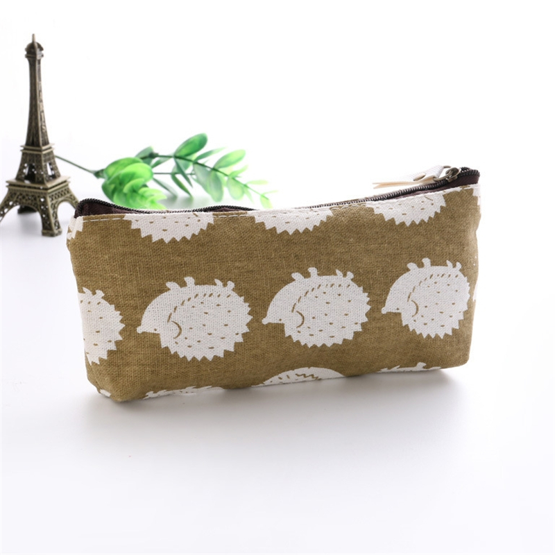 Gift Pencil Bags Animals Canvas Floral Hedgehog Polar Bear Tree Whale Lovely Pencils Case Stationery School Supplies