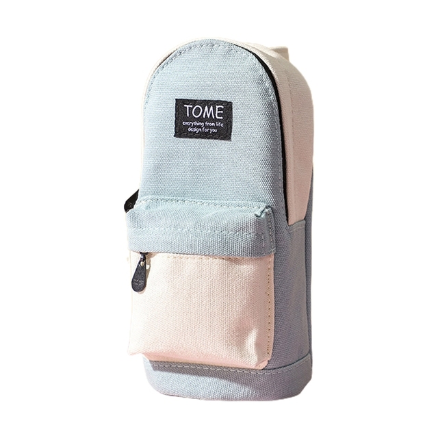 Simple Pen Pencil Case with Zipper Canvas Washable Multi-Purpose Travel School Office Organizer for Teen Student Kids