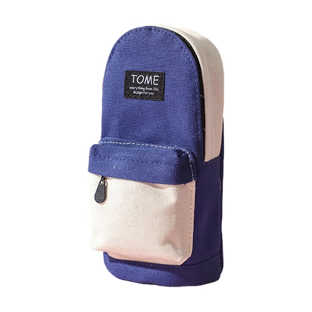 Simple Pen Pencil Case with Zipper Canvas Washable Multi-Purpose Travel School Office Organizer for Teen Student Kids