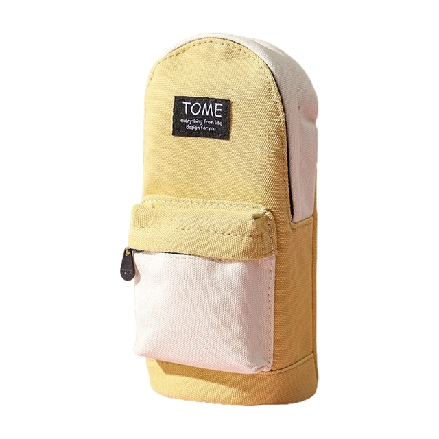 Simple Pen Pencil Case with Zipper Canvas Washable Multi-Purpose Travel School Office Organizer for Teen Student Kids