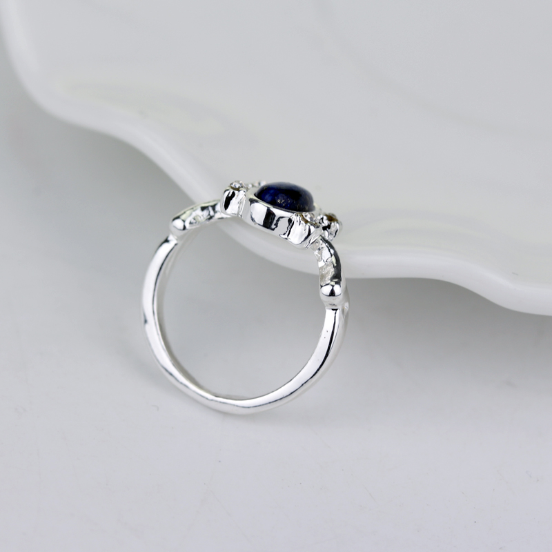 Rings Daylight Rings Vintage Crystal Ring With Blue Lapis Fashion Jewelry