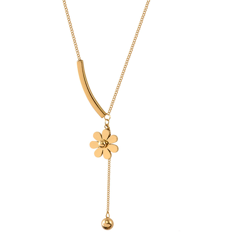 316 stainlessExquisite Necklace for Women Little Daisy Necklace Tassel Cold Wind Temperament Clavicle Chain Ladies Jewelry