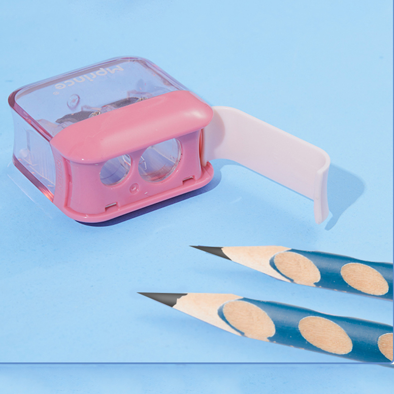 3Pcs Colorful Pencil Sharpener Mini for Primary School Students Kawaii Plastic Pencil Sharpener Double-hole School Supplies Set