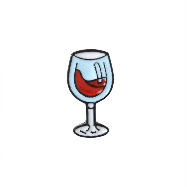 Mini Cute Wine And Wine Glasses Couple Pins Red Wine Bottle cup Brooches Enamel Pin Badge For Lovers Best Friend Pins