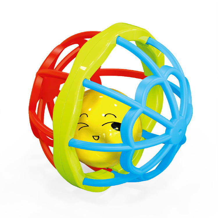 Baby Rattles Toy Soft Rubber Baby Hand Bell Rattles Fitness Grasping Ball Cartoon Children's Exercise Toys Early Education Toys