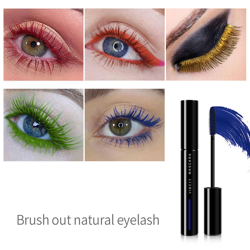 Professional Color Mascara Long-lasting Waterproof Fast Dry Eyelashes Curling Charming Lengthening Makeup Colorful Mascara view 3