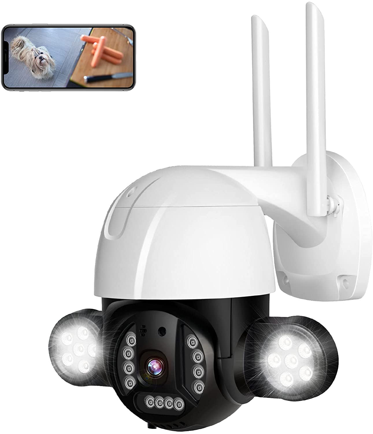Floodlight Camera Outdoor Color Night Vision External Wireless Wifi Camera Security CCTV Camera Surveillance ICSEE