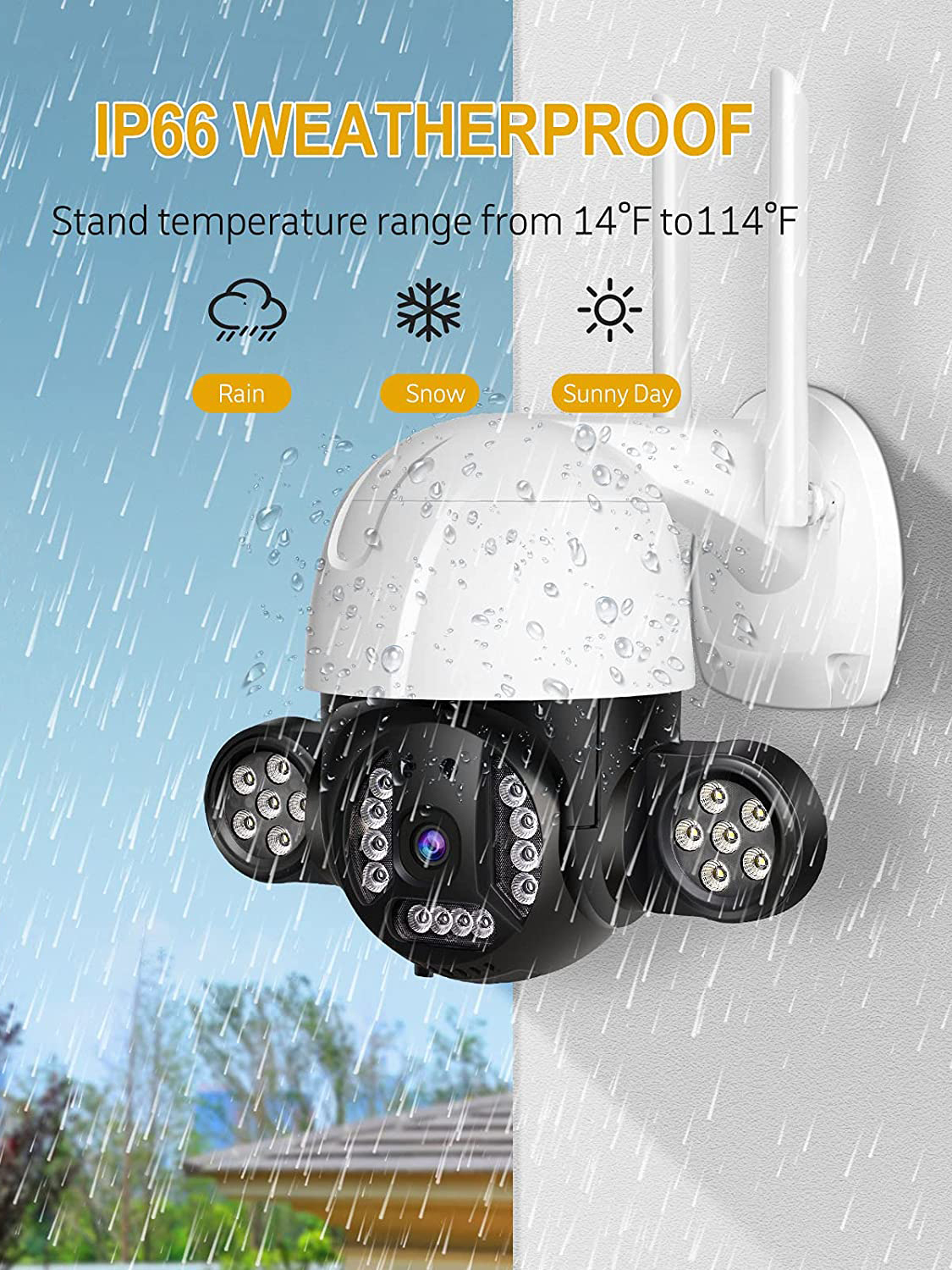 Floodlight Camera Outdoor Color Night Vision External Wireless Wifi Camera Security CCTV Camera Surveillance ICSEE